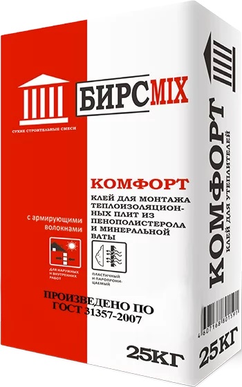 Клей БИРСМIX монтажный КОМФОРТ, 25кг/60